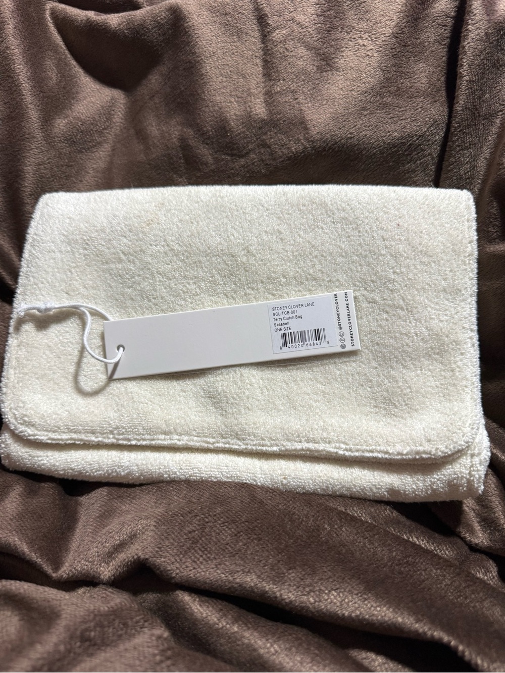 Cream Plush Terry Clutch by Stoney Clover Lane